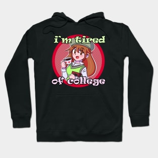 Funny anime girl college student design Hoodie